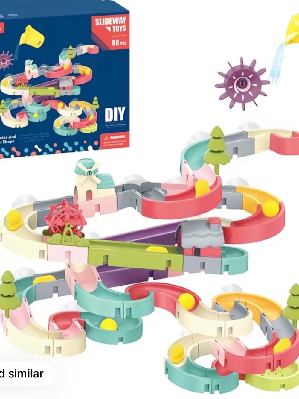 DIY Colorful Marble Run Track for bath